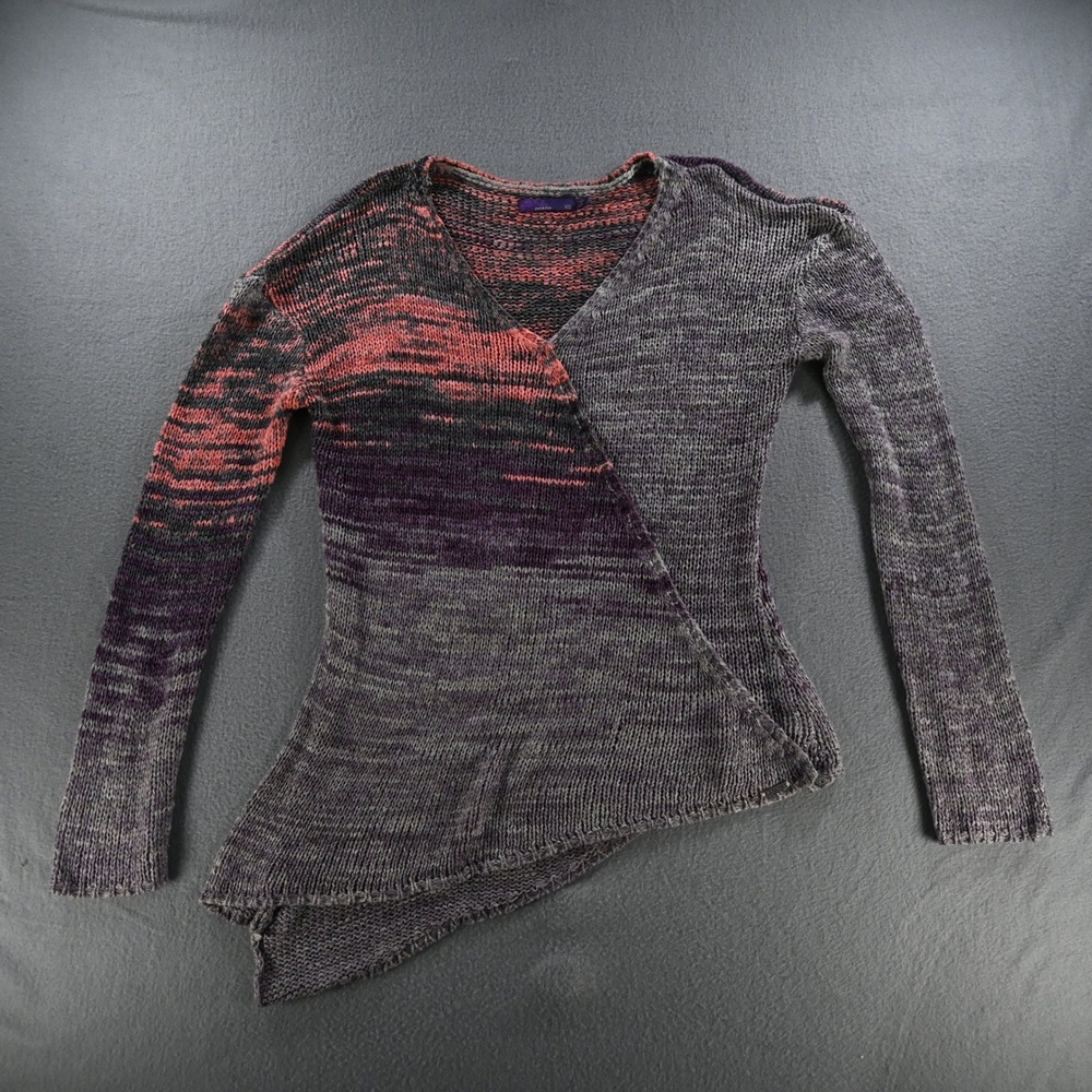 prAna Womens Vignette Asymmetrical Wrap Knit Sweater XS Multi Color‎ W2VIGN315